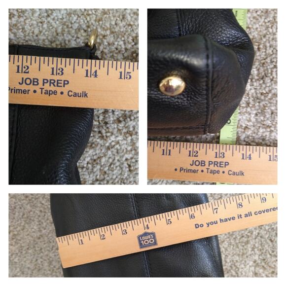 Michael Kors Black Leather Satchel Handbag Top Handles Only - Picture 5 of 12